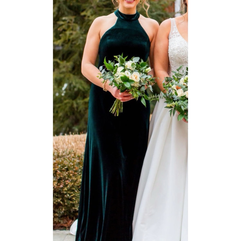 Tori Velvet Dress Classic Emerald Bridesmaid Dress